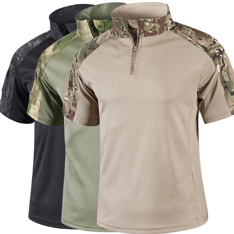 Hunting Outdoor Shirts - Mens Summer Camo Tactical Shirt Short