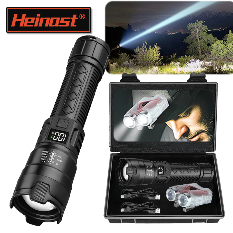 Tactical Flashlight Rechargeable - Ultra Bright LED Flashlight 2000LM Type-C