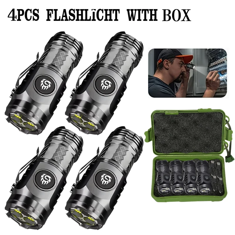 Tactical Flashlight Rechargeable - Powerful Super Bright Handheld Flashlight USB