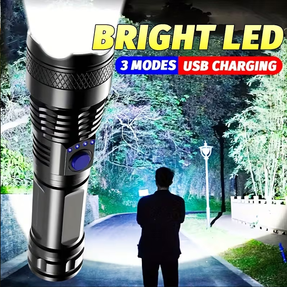 Tactical Flashlight Rechargeable - Super Bright LED Flashlight,10000 Lumens High