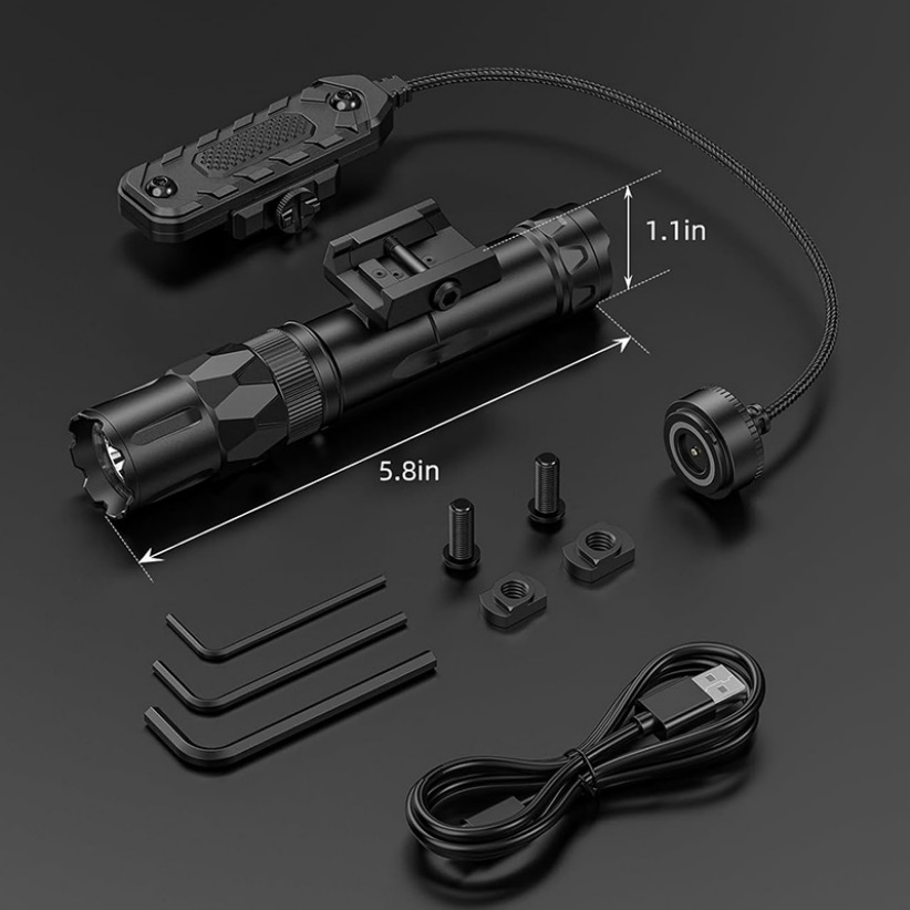 Richfire 2500LM Tactical Flash - đánh giá và giá Tactical Flashlight Rechargeable