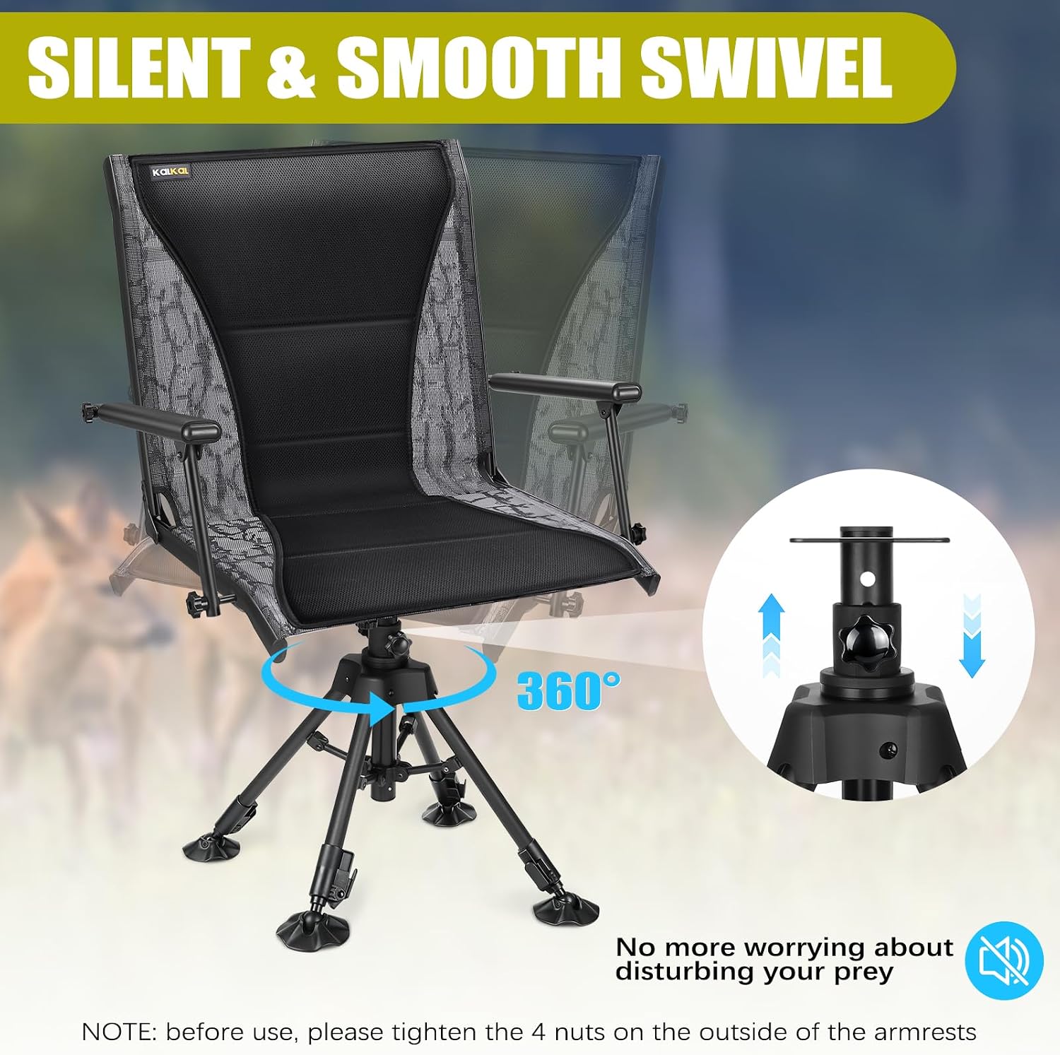 Swivel Hunting Chair Silent 36 - đánh giá và giá Hunting And Fishing Outdoor Chairs