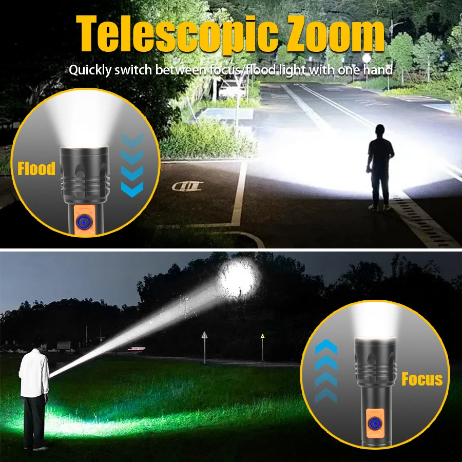 High Power LED Flashlight USB  - đánh giá và giá Tactical Flashlight Rechargeable