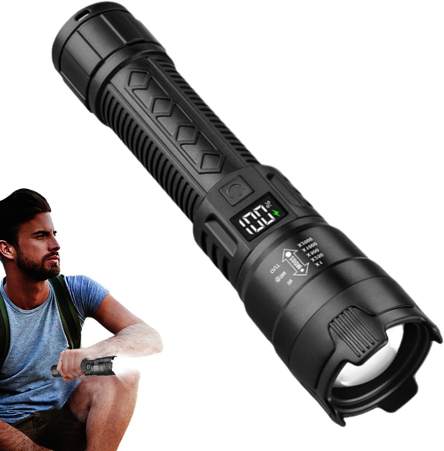 Tactical LED Flashlight 2000LM - đánh giá và giá Tactical Flashlight Rechargeable