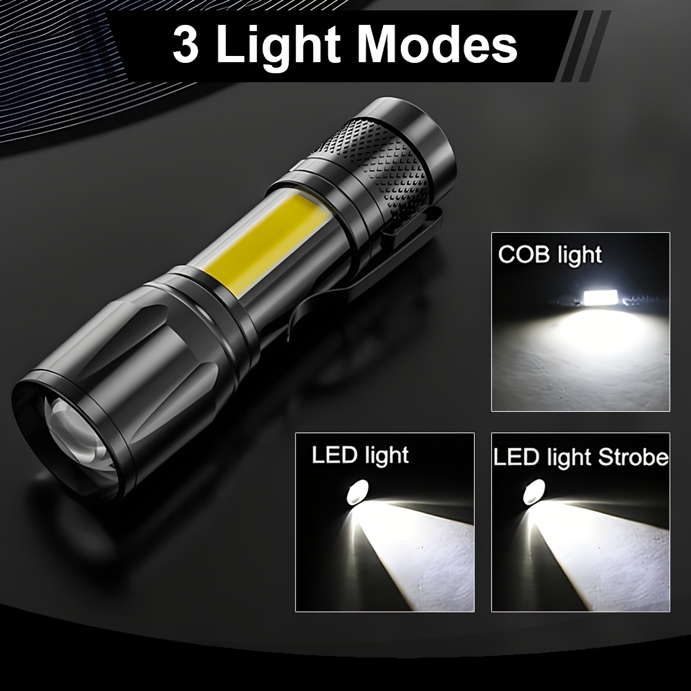 Mini LED Flashlight COB+XPE Po - đánh giá và giá Tactical Flashlight Rechargeable