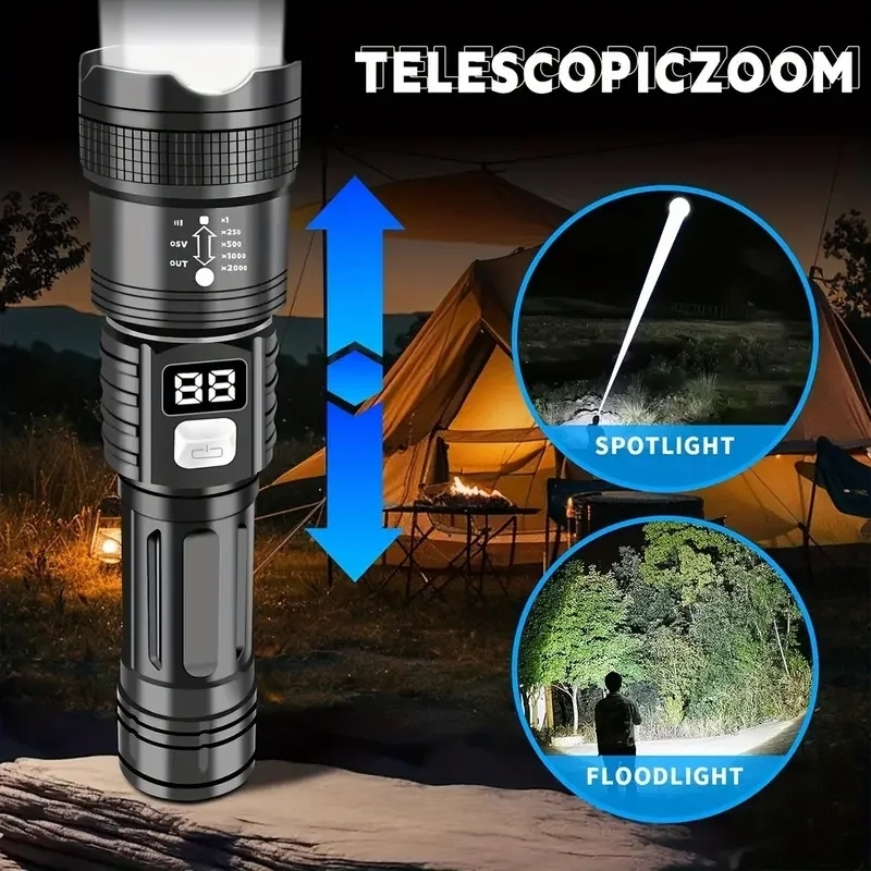 100000LM Super Bright Flashlig - đánh giá và giá Tactical Flashlight Rechargeable