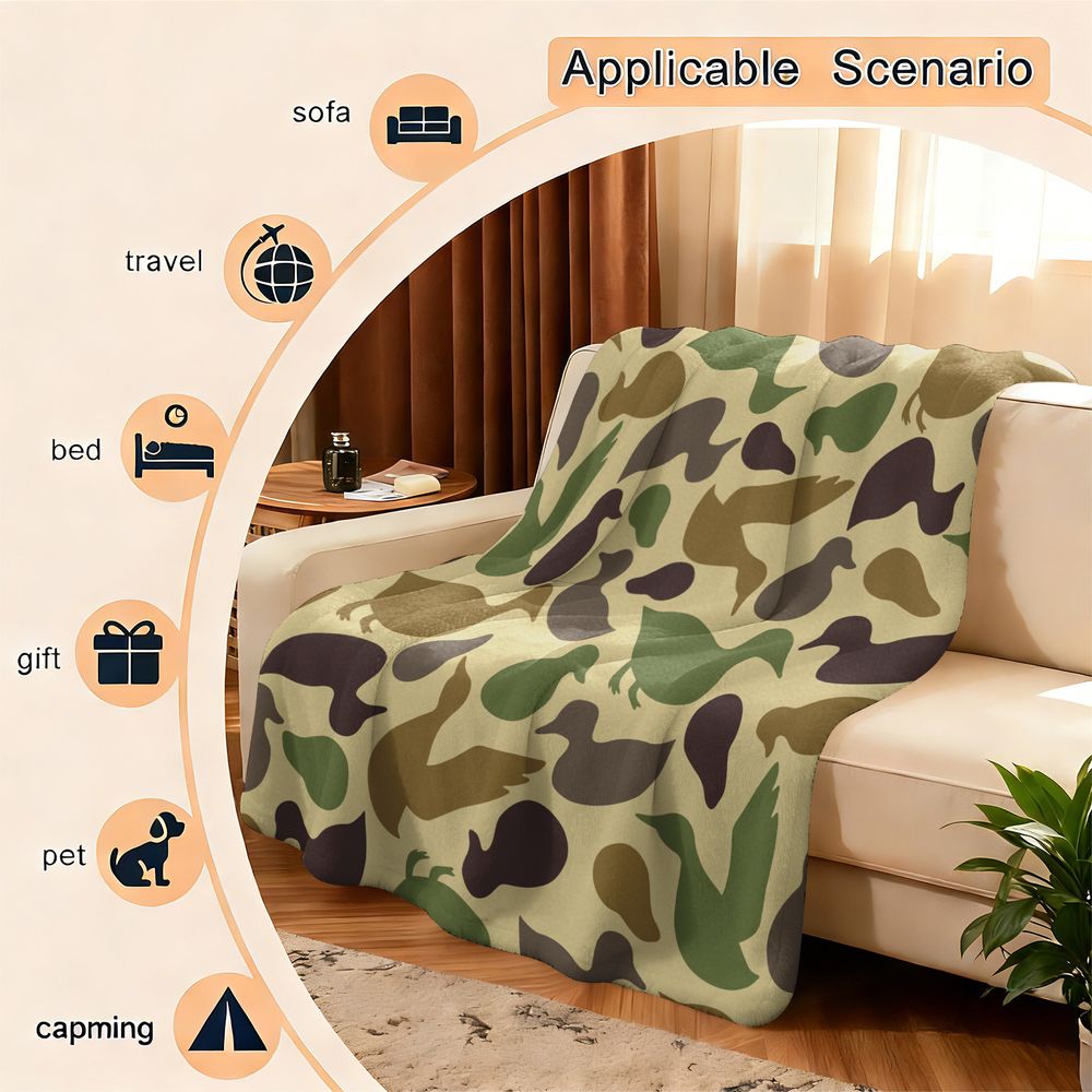 Duck Pattern Flannel Blanket S - đánh giá và giá Hunting Outdoor Rug