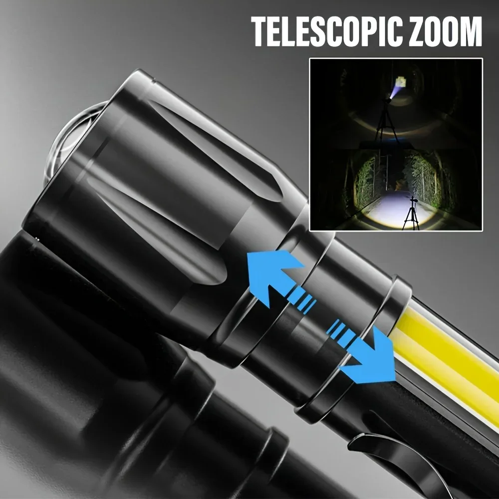 Portable COB+LED Camping Light - đánh giá và giá Tactical Flashlight Rechargeable