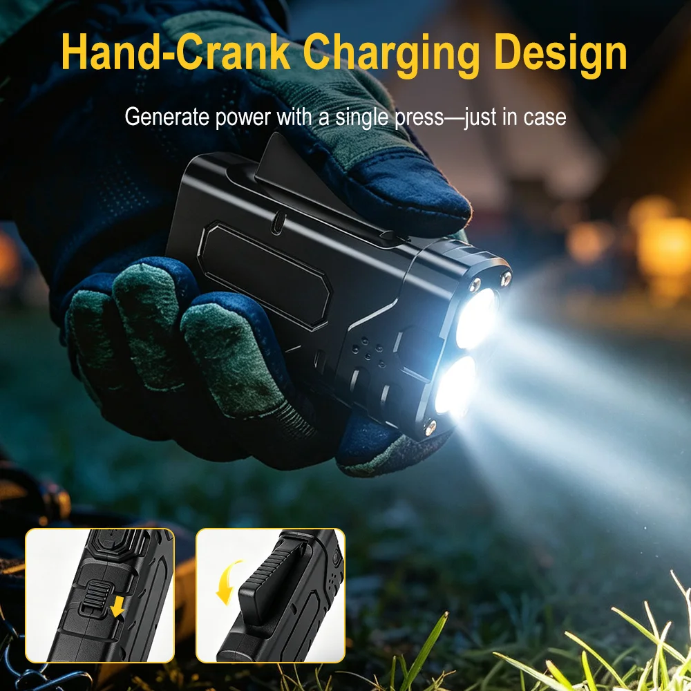 BORUIiT Hand Crank EDC LED Fla - đánh giá và giá Hunting Fishing Outdoor