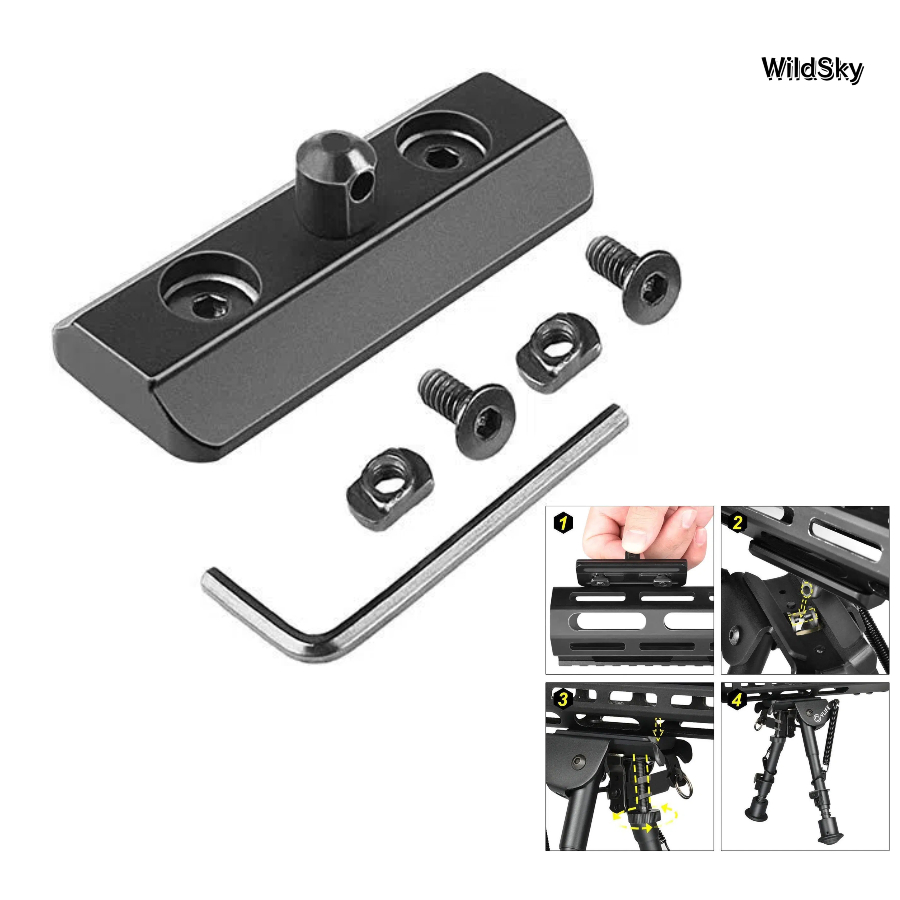 WildSky M-lok Mount Picatinny  - đánh giá và giá Bipod Rifle Mount
