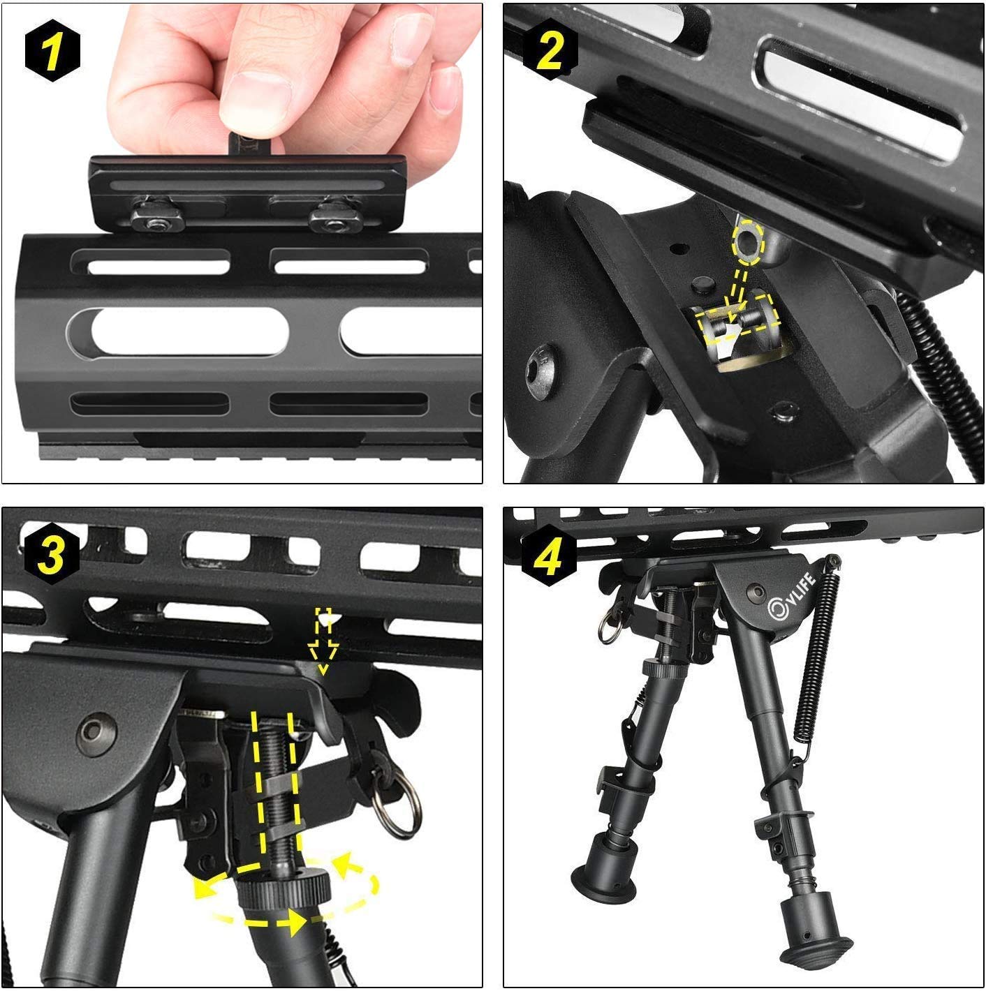 WildSky M-lok Mount Picatinny  - đánh giá và giá Bipod Rifle Mount