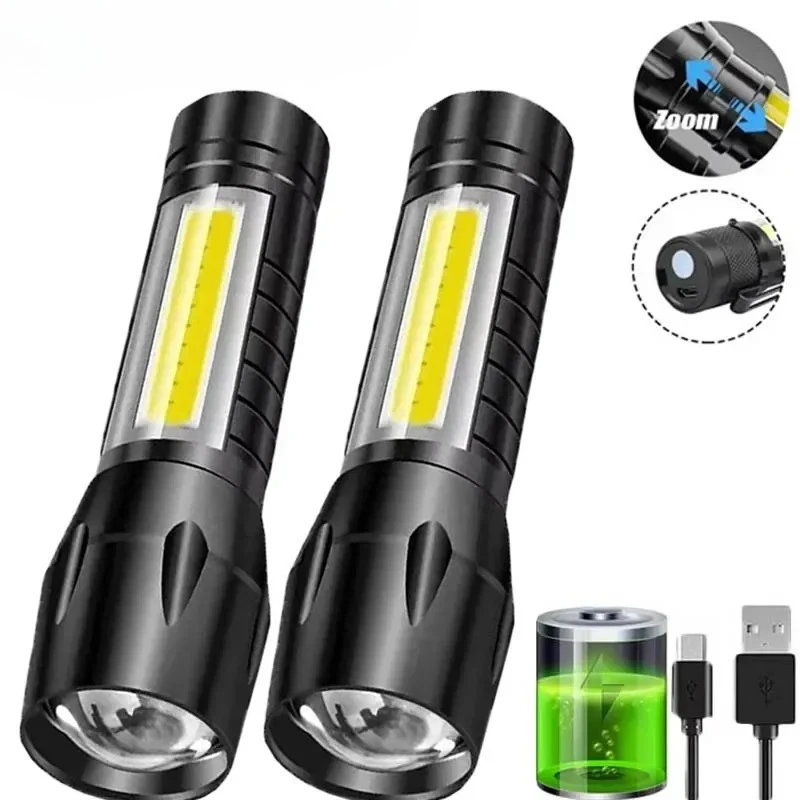 Portable COB+LED Camping Light - đánh giá và giá Tactical Flashlight Rechargeable