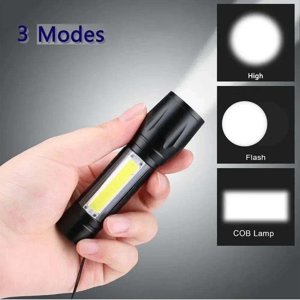 Portable COB+LED Camping Light - đánh giá và giá Tactical Flashlight Rechargeable