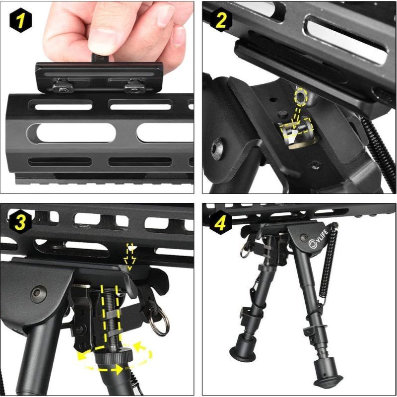 MidTen Fit M lok 6 9 Mount Han - đánh giá và giá Bipod Rifle Mount